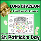 Long Division with Remainders St. Patrick's Day Color by N