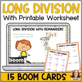 Long Division with Remainders Digital Boom Cards and Print