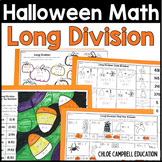 Long Division with Remainders - Halloween Math Worksheets 