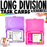 Long Division with Remainders Printable Task Cards - Set 1