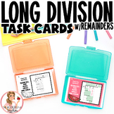 Long Division with Remainders Printable Task Cards - Set 2