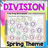 Long Division with Remainders Spring Math Color by Number 
