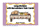 Long Division with Remainders Thanksgiving Feast Task Cards