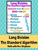Long Division with the Standard Algorithm Anchor Chart