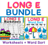 Long E BUNDLE Worksheets and Word Sort