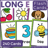 Long E Flashcards with Pictures - Vowel Team Flash Cards -