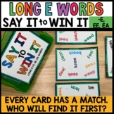 Long E Game Literacy Centers EE and EA Words