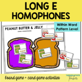 Long E Homophones Games ee ea Within Word Pattern Activities