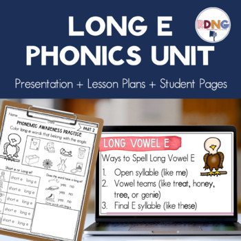Preview of Long E Vowel Sound Phonics Unit Lesson Plans and Activities