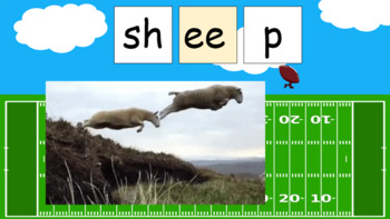 Preview of Long E Vowel Team: EE - Football Theme (Decoding Activity) - Science of Reading
