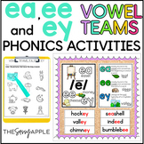 EA EE Worksheets Long E Vowel Team Activities | Phonics Pa