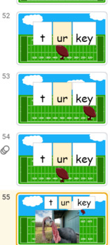 Preview of Long E Vowel Teams: EY - Blending Board Football Theme (Decoding Activity)