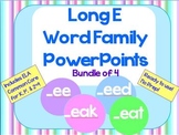 Long E Word Family PowerPoints Bundle for K, 1st or 2nd (C
