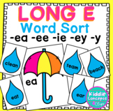 Long E Word Sort - ea, ee, ie, ey, y