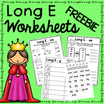 Preview of Long E Worksheet Freebie