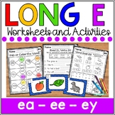 Long E Worksheets (ee, ea, e) - Literacy Center - Printabl