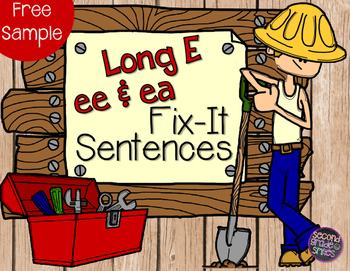Preview of Long E (ee and ea) Sentence Editing Free