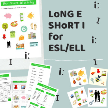 Preview of Long E short i vowels articulation worksheets Complete lesson plan ESL/EFL