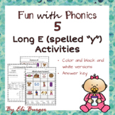 Long E, spelled "Y" Worksheets- Fun with Phonics!