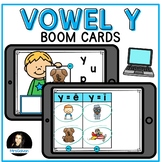 Vowel Y Boom Cards Distance Learning with Audio Sound Long