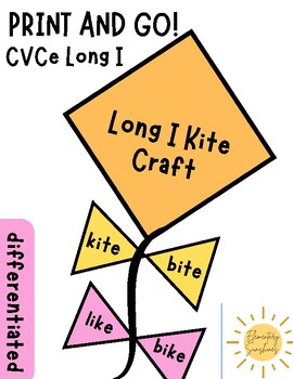 Preview of Long I Kite CVCe magic E craft! Print and go