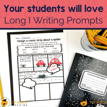 Preview of Long I Phonics Writing Prompts | Guided Writing for Long I Words