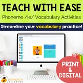Long I Print & Digital Vocabulary Worksheets and Games | I