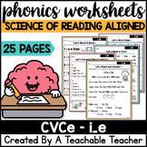 Long I Silent E CVCe Worksheets and Long Vowel Decodable R