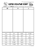 Long I Sounds Sorting Worksheet - igh, ie and y - UFLI Ali