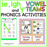Long I Vowel Teams IE, IGH, Y Worksheets Activities Readin
