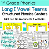 Long I Vowel Teams igh and ie Structured Phonics Centers R