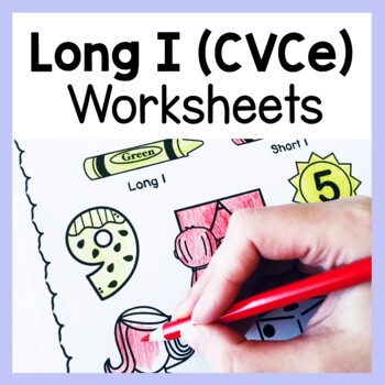 Preview of Long I Silent E CVCe Worksheets | Long Vowel Silent E Worksheets Magic E Review
