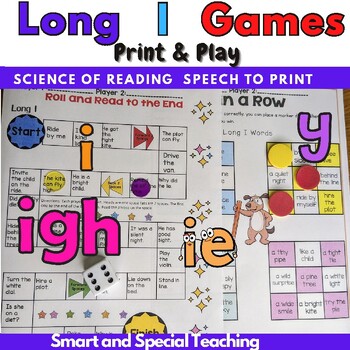 Preview of Long I Word Games Vowel Teams Science of Reading Speech to Print