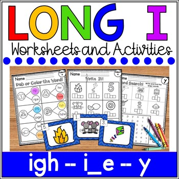 Preview of Long i Worksheets (silent e, igh, y)