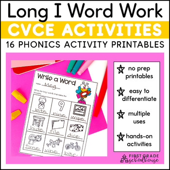 Preview of Long I Worksheets and Activities - Long I Silent E Worksheets