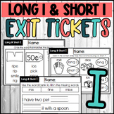 Long I and Short I Words Exit Slips Exit Tickets Assessmen