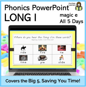 Preview of Long I with Magic E 18 5Days Phonics Phonemic Awareness Digital PowerPoint