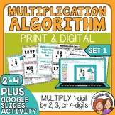 Long Multiplication Algorithm Task Cards Multiply 1-digit 