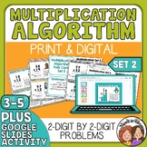 Long Multiplication Algorithm Task Cards - Set 2 - 2-digit