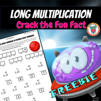 Preview of Long Multiplication Crack the Fun Fact Printable & Digital Worksheet Activity