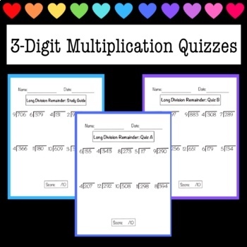 Preview of 3-digit Multiplication - Study Guide & Quizzes