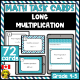 Long Multiplication Task Cards | Paper or Digital