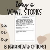 Long O Vowel Stories (oa, oe, ow) BUNDLE - DIFFERENTIATED