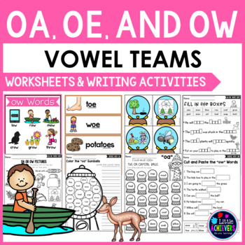 Preview of Long O Vowel Teams Worksheets - OA, OE and OW Worksheets and Activities