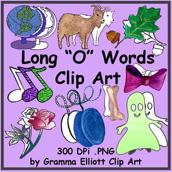 Preview of Long O Words Clip Art - 59 realistic images