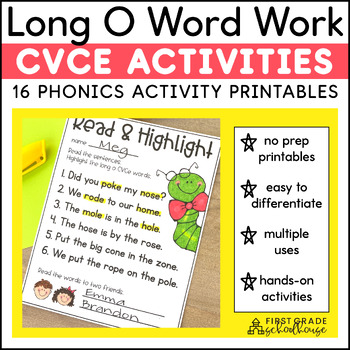 Preview of Long O Worksheets and Activities - Long O Silent E Worksheets