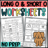 Long O and Short O Worksheets: Cut and Paste Sorts, Cloze,