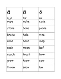 Long O /o-e/ (rope), /ow/ (snow), /oa/ (boat) Word Sort