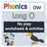Long O ow grapheme PRINTABLES phonics worksheets, word wor