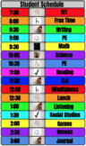 Long Rainbow Student Schedule